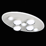 Потолочный светильник овальной формы белого цвета с 7-ю лампами Lunar Pebbles варинант исполнения - 4 | Loft Concept в Воронеже