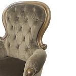 Кресло с мягкой обивкой из коричневого велюра на 4-х деревянных ножках Evelyn Classical Armchair варинант исполнения - 4 | Loft Concept в Воронеже