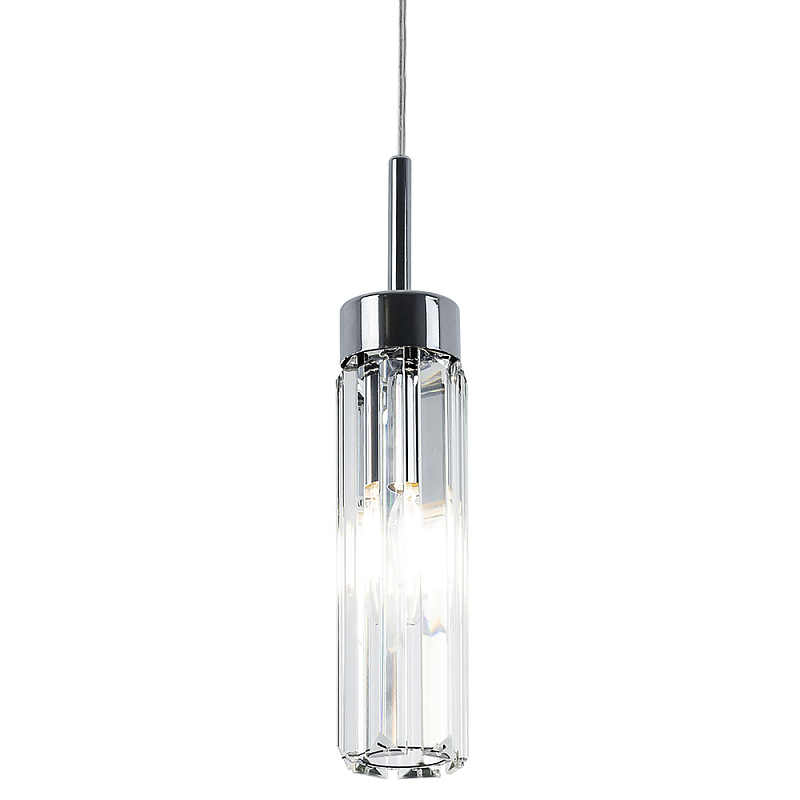 Подвесной светильник с плафоном из хрусталя Fernand Glass Chrome Hanging Lamp Хром Прозрачный Подвесной светильник с плафоном из хрусталя Fernand Glass Chrome Hanging Lamp Хром Прозрачный в Воронеже | Loft Concept