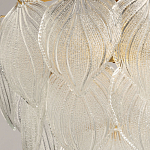 Люстра на цепи с прозрачными стеклянными подвесками в виде листьев Textured Glass Chandelier варинант исполнения - 4 | Loft Concept в Воронеже