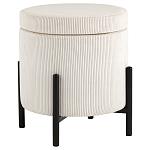 Молочный пуф на черных ножках SANJAY варинант исполнения - 1 | Loft Concept в Воронеже
