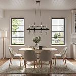 Люстра подвесная с 8-ю лампами и стеклянными круглыми подвесками Currey & Company варинант исполнения - 2 | Loft Concept в Воронеже