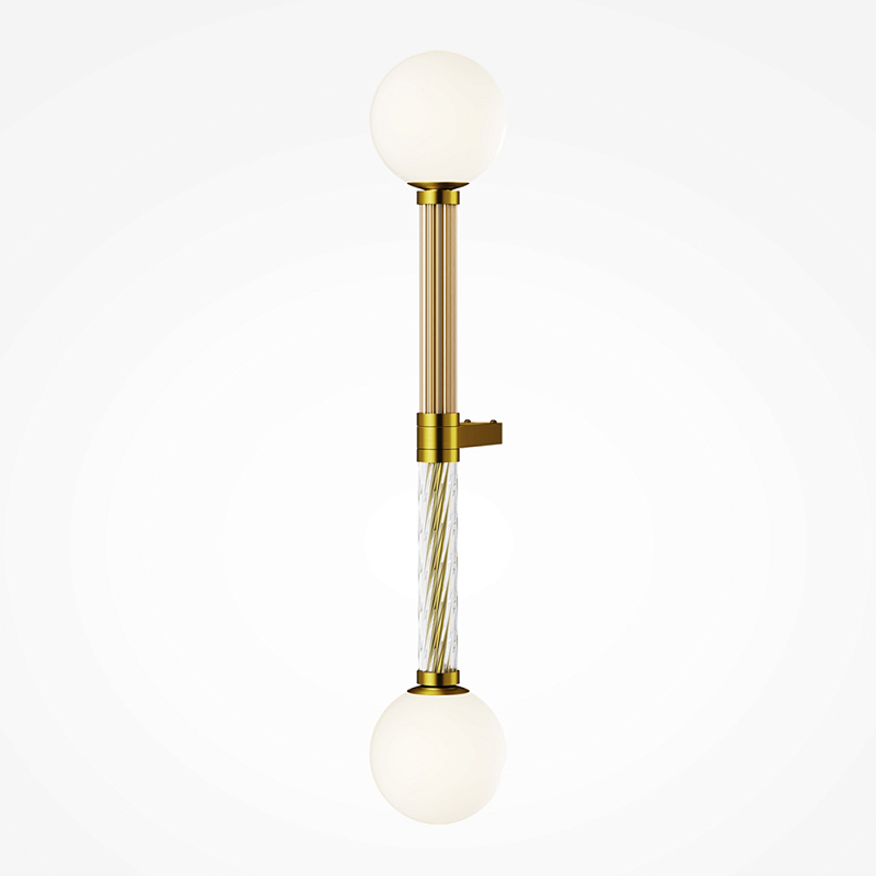 Бра со стеклянными вставками Helios Латунь Прозрачное Стекло в Воронеже | Loft Concept 