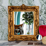 Зеркало настенное золотое с резным орнаментом Classic Ornament Mirror варинант исполнения - 2 | Loft Concept в Воронеже
