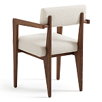 Кресло обеденное Alcove White Boucle из массива ореха варинант исполнения - 4 | Loft Concept в Воронеже