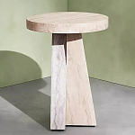 Дизайнерский журнальный стол с круглой каменной столешницей Utezu варинант исполнения - 1 | Loft Concept в Воронеже