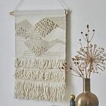 Панно из шерсти и хлопка с узором Beige Calista Serene варинант исполнения - 5 | Loft Concept в Воронеже