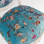 Барный стул из массива бука с изображением птиц и цветов Turquoise Beige Chinoiserie Garden Chair варинант исполнения - 2 | Loft Concept в Воронеже