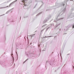 Люстра овальная с розовыми стеклянными подвесками в форме капель FAIRYTREE Light варинант исполнения - 1 | Loft Concept в Воронеже