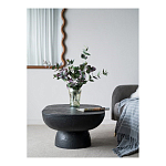 Столик кофейный черного цвета с овальной столешницей и круглым основанием Black Dalmen Table варинант исполнения - 10 | Loft Concept в Воронеже