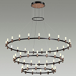 Люстра подвесная с тремя круглыми ярусами и цилиндрическими плафонами Arnaut Light варинант исполнения - 3 | Loft Concept в Воронеже