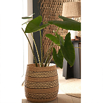 Круглая корзина из плетеного тростника Marjani Wicker Basket варинант исполнения - 3 | Loft Concept в Воронеже