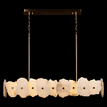 Люстра подвесная линейная с текстурированными мраморными элементами Marble square варинант исполнения - 2 | Loft Concept в Воронеже