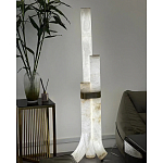 Торшер геометрический с тремя мраморными плафонами Marble Tripod варинант исполнения - 7 | Loft Concept в Воронеже