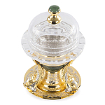 Икорница с декором "Три рыбки" с гравировкой и натуральным камнем Нефрит Decorative Cavair Dishes варинант исполнения - 3 | Loft Concept в Воронеже