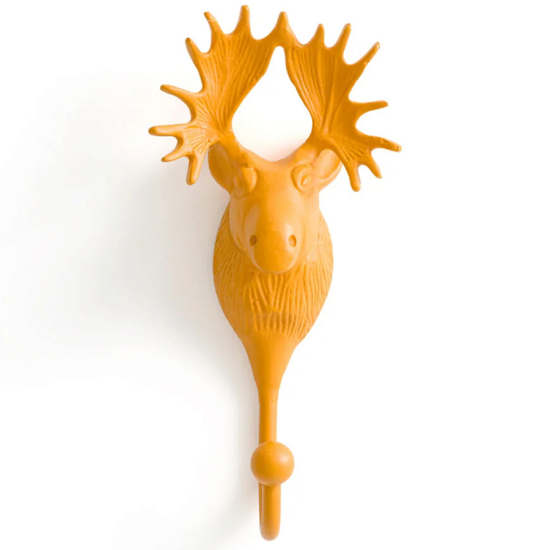 Настенный крючок голова оленя Deer Wall Hook Mustard Горчичный в Воронеже | Loft Concept 
