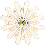 Часы настенные из металла в виде солнца с белым циферблатом Mirror Tower Clock варинант исполнения - 1 | Loft Concept в Воронеже