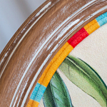 Стул бежевый в разноцветную полоску из натурального бука с изображением птиц и цветов Blooming Red Birds Colorful Stripes Chair варинант исполнения - 6 | Loft Concept в Воронеже