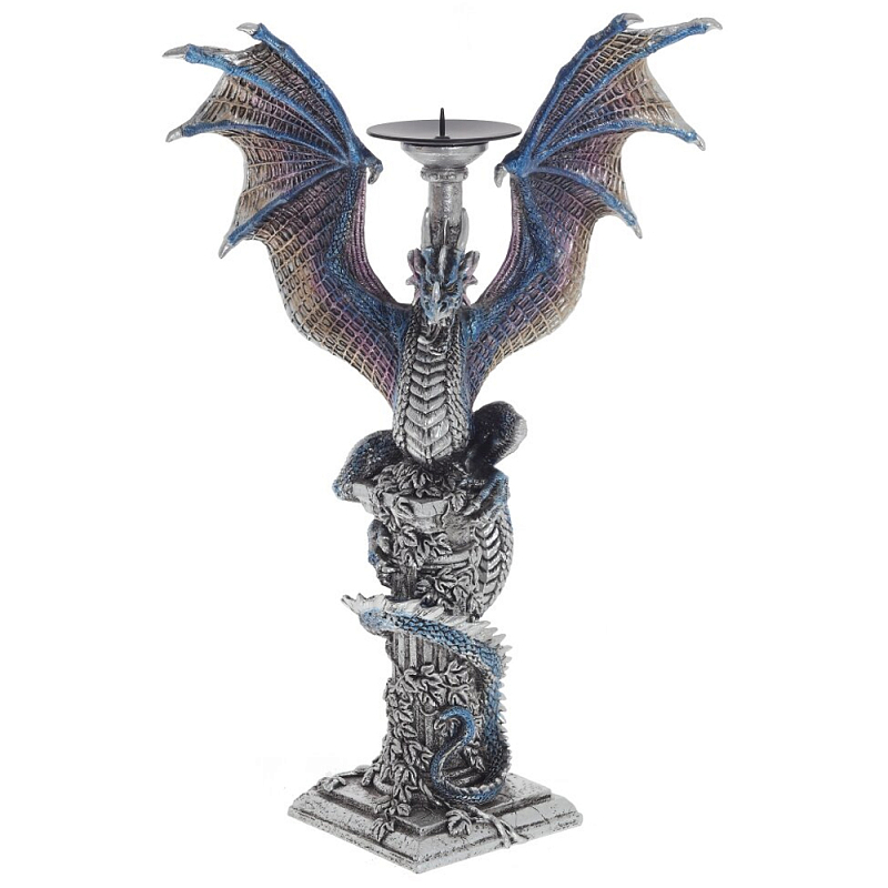 Подсвечник в виде Дракона Grey Blue Dragon Candlestick Серый Синий Мульти Подсвечник в виде Дракона Grey Blue Dragon Candlestick Серый Синий Мульти в Воронеже | Loft Concept