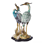 Статуэтка в виде двух птиц из фарфора с бронзовыми элементами Bird of the Garden of Eden варинант исполнения - 3 | Loft Concept в Воронеже