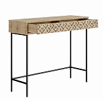 Консоль напольная деревянная с выдвижным ящиком с резным орнаментом HEATON CONSOLE OAK варинант исполнения - 1 | Loft Concept в Воронеже