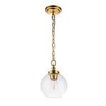 Подвесной светильник латунного цвета с прозрачным стеклянным плафоном Feiss варинант исполнения - 11 | Loft Concept в Воронеже