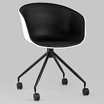 Офисное кресло из пластика с мягким сиденьем Eggshell Black варинант исполнения - 2 | Loft Concept в Воронеже