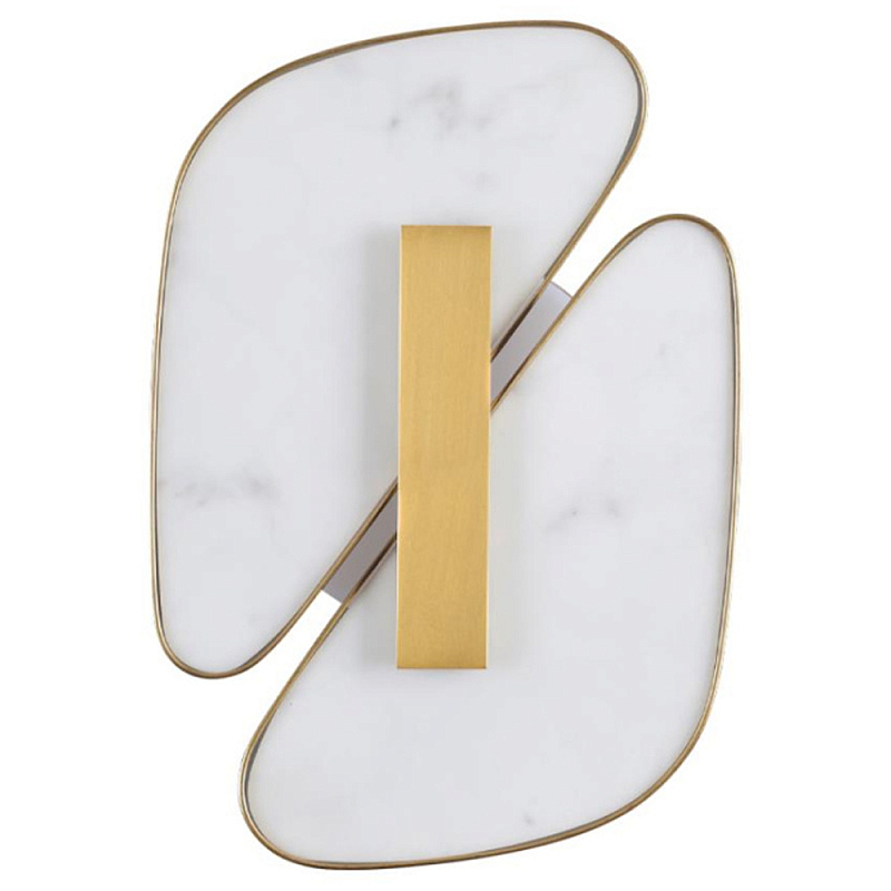 Бра с мраморными вставками Marble Plates Белый Бронза Бра с мраморными вставками Marble Plates Белый Бронза в Воронеже | Loft Concept