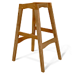 Барный стул со спинкой и подлокотниками на 4-х деревянных ножках Серый Велюр Ava Charm варинант исполнения - 4 | Loft Concept в Воронеже