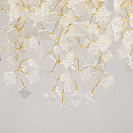 Люстра подвесная золотого цвета с декоративными ветвями и прозрачными рельефными подвесками FAIRYTREE Light варинант исполнения - 8 | Loft Concept в Воронеже