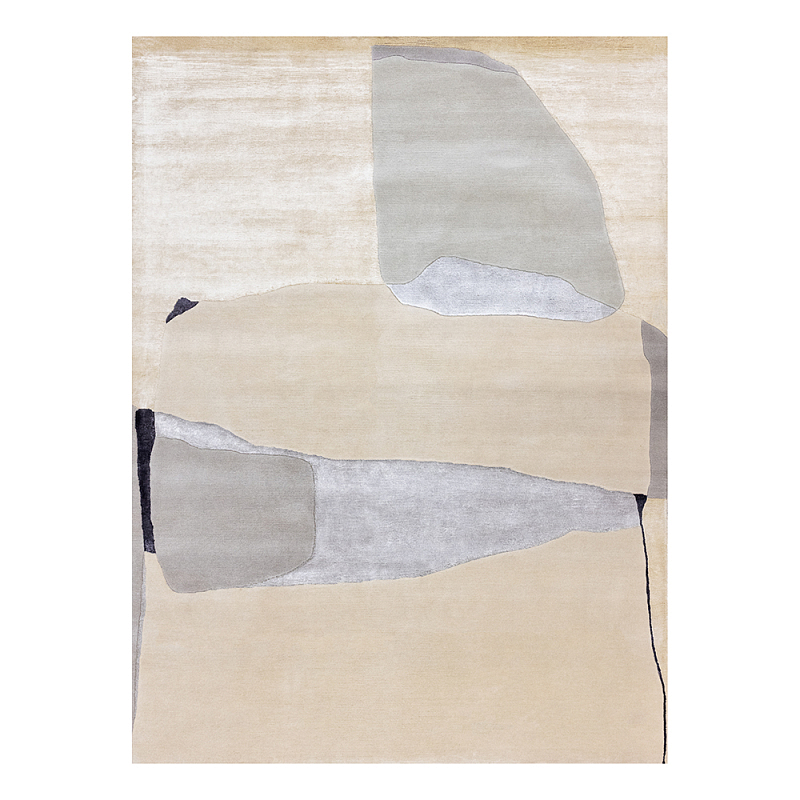 Ковер шелк Manhattan Wool Silk Carpet VI Серый Бежевый в Воронеже | Loft Concept 