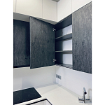 Угловой кухонный гарнитур Жемчужный белый Серый Clarke Kitchen Set White Grey варинант исполнения - 11 | Loft Concept в Воронеже