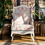 Кресло из массива бука серое с растительным орнаментом Raffael Floral Grey Armchair варинант исполнения - 11 | Loft Concept в Воронеже