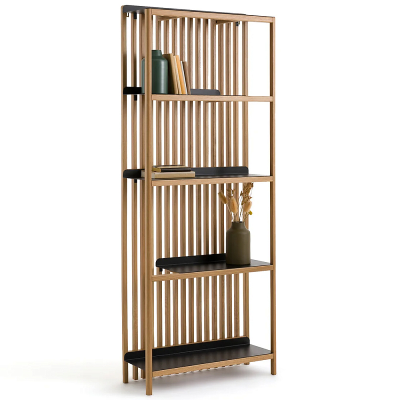 Стеллаж из дерева и метала Furniture Gutter and Lattice Rack Светлый дуб Черный Стеллаж из дерева и метала Furniture Gutter and Lattice Rack Светлый дуб Черный в Воронеже | Loft Concept