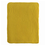 Плед из хлопка жемчужной вязки горчичного цвета Waffle Comfort варинант исполнения - 4 | Loft Concept в Воронеже