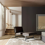 Дизайнерское кресло без подлокотников кожаное на металлическом каркасе PAULA Armchair варинант исполнения - 2 | Loft Concept в Воронеже