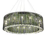 Круглая люстра с хрустальными подвесками Crystal Art Chrome Green Chandelier 12 варинант исполнения - 2 | Loft Concept в Воронеже