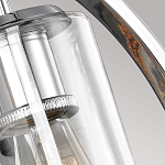 Бра цвета хром с круглой рамой и цилиндрическим прозрачным стеклянным плафоном на прямоугольном основании Feiss варинант исполнения - 5 | Loft Concept в Воронеже