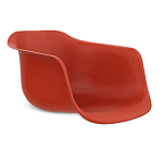 Стул пластиковый красного цвета на колесиках с подъемно-поворотным механизмом Eames Red варинант исполнения - 2 | Loft Concept в Воронеже