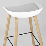 Барный стул на ножках из натурального дерева Boras White варинант исполнения - 6 | Loft Concept в Воронеже