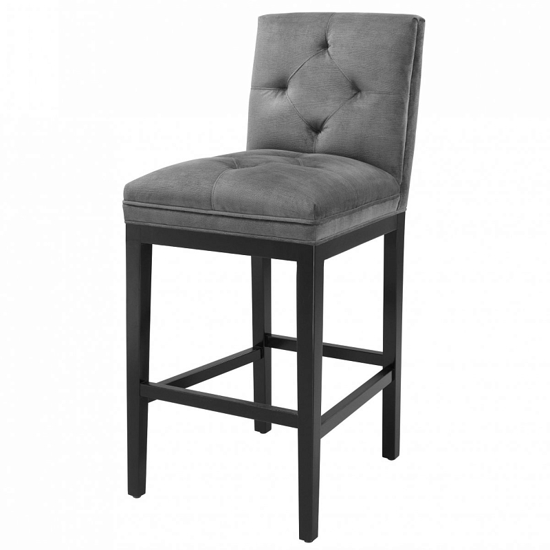 Барный стул Eichholtz Bar Stool Cesare Grey Серый Черный Барный стул Eichholtz Bar Stool Cesare Grey Серый Черный в Воронеже | Loft Concept