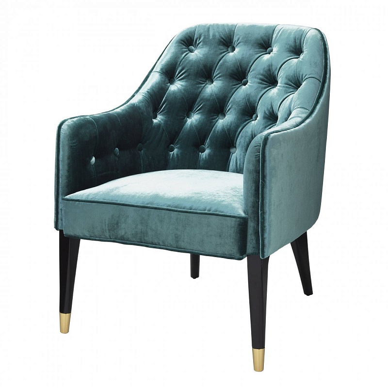Кресло Eichholtz Chair Cyrus Turquoise Бирюзовый Черный Кресло Eichholtz Chair Cyrus Turquoise Бирюзовый Черный в Воронеже | Loft Concept