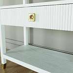 Стеллаж Elsa Dreams White со стеклянными полками и ящиком варинант исполнения - 5 | Loft Concept в Воронеже