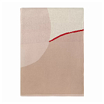 Плед из хлопка бежевого цвета с абстрактным принтом Elysian Flow Peach варинант исполнения - 2 | Loft Concept в Воронеже