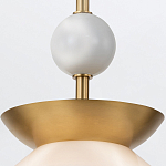 Подвесной светильник латунного цвета с конусовидным белым плафоном Quintiesse варинант исполнения - 4 | Loft Concept в Воронеже