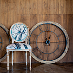 Часы настенные деревянные с римскими цифрами чёрного цвета Clock with History варинант исполнения - 3 | Loft Concept в Воронеже