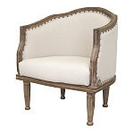 Кресло низкое с мягкой обивкой из льна на 4-х деревянных ножках Emile Armchair beige варинант исполнения - 3 | Loft Concept в Воронеже