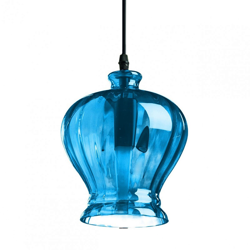 Подвесной светильник Geometry Glass Blue Bell Pendant Голубой Подвесной светильник Geometry Glass Blue Bell Pendant Голубой в Воронеже | Loft Concept