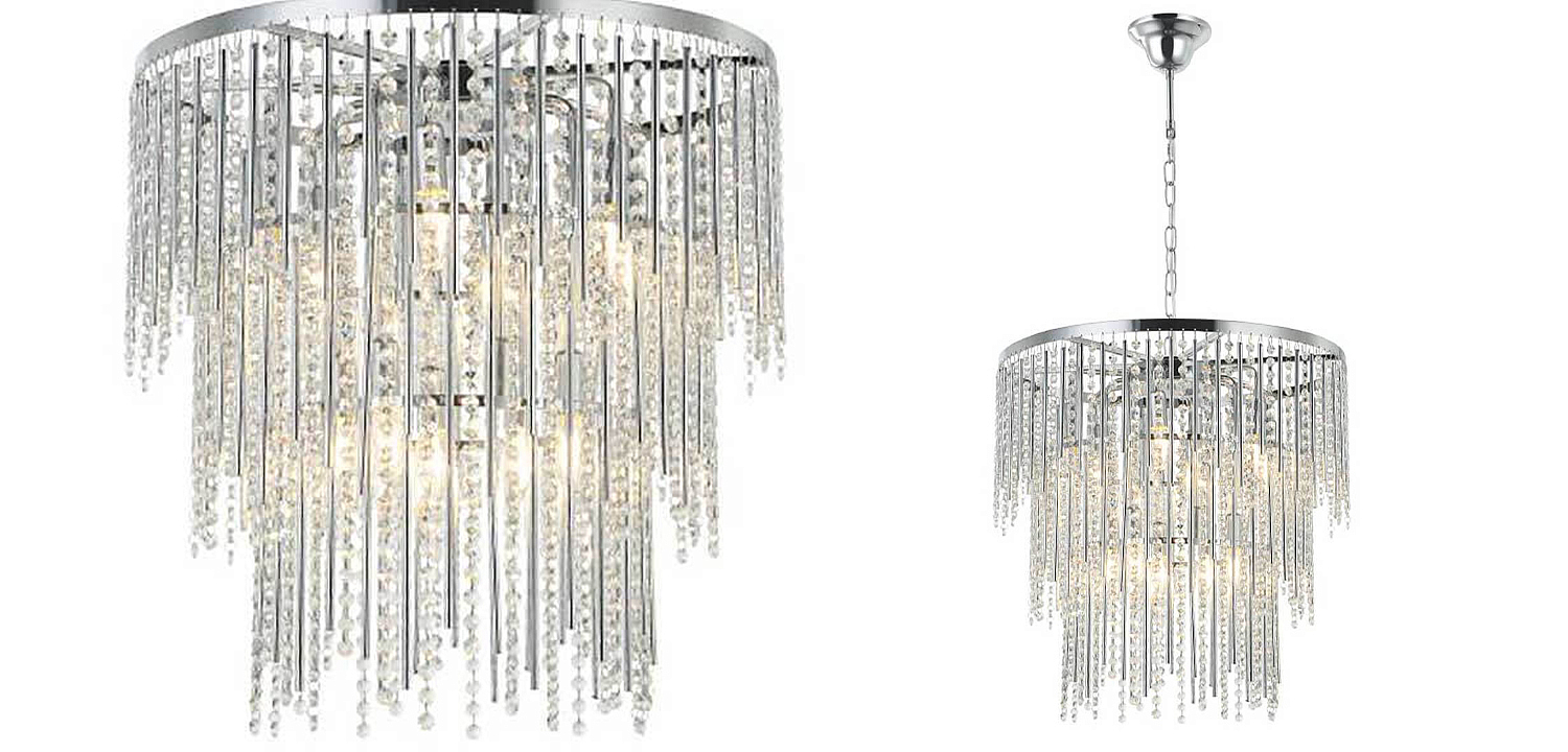 Люстра Crystal Wind Chimes Chrome Chandelier Люстра Crystal Wind Chimes Chrome Chandelier - Loft-Concept в Воронеже