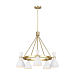 Люстра с 5-ю плафонами в форме песочных часов с узкими перфорированными отверстиями Feiss варинант исполнения - 13 | Loft Concept в Воронеже